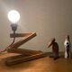 Accordion lamp, vintage Scandinavian design from the 90s, modernist design.