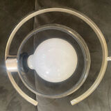 Modernist suspension 1970. Chrome and smoked globe.