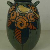 Vase ancien en terre cuite émaillée  art nouveau  « Paul Jacquet »