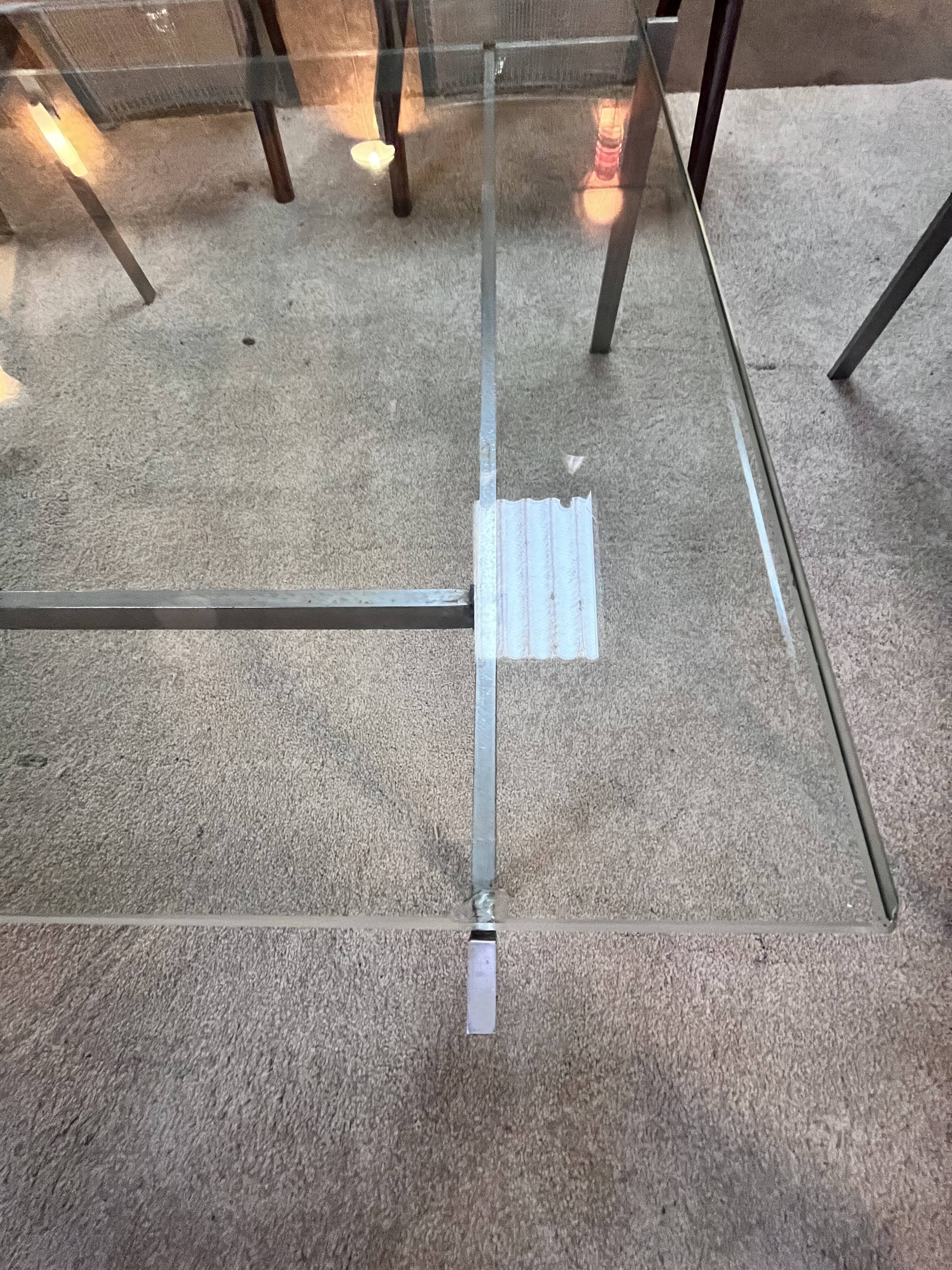 Poul Kjaerholm glass coffee table model PK61, Denmark 1960s