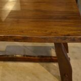 Brutalist table in elm by Aranjou 1950s