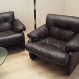 Leather living room set, Italian design, 60s, manufacturer: B&B Italia, designer: Tobia Scarpa