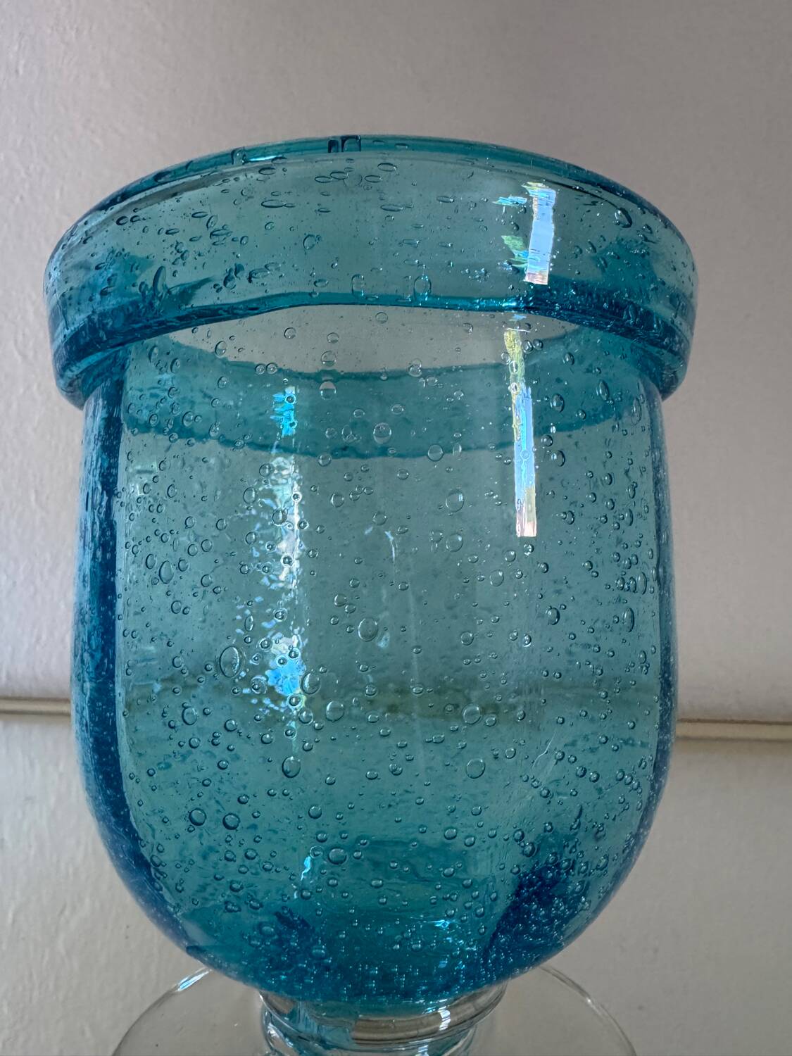 Antique bubble glass vase