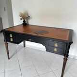 Louis XVI style minister's desk with leather top