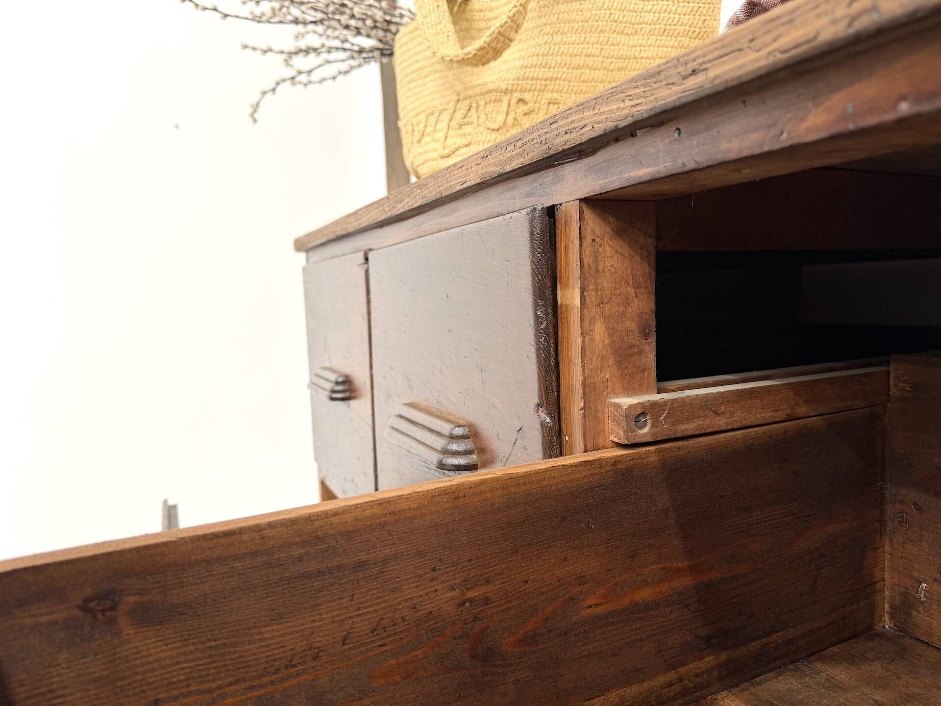 Meuble de métier ancien à 12 tiroirs, circa 1900