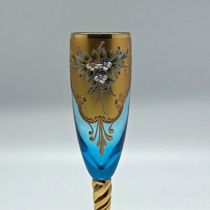 Set of 6 Murano champagne flutes
