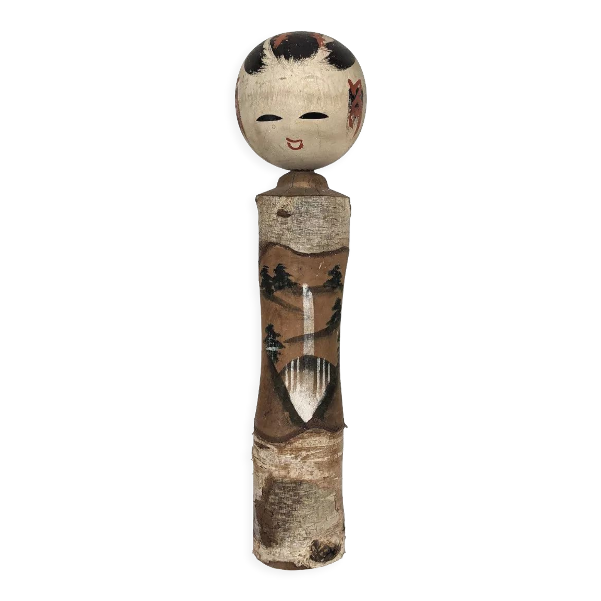 Kokeshi with Nô face theater Japan 1950-60