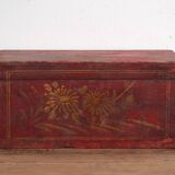Small ancient garnet red chest (c.1900) #43