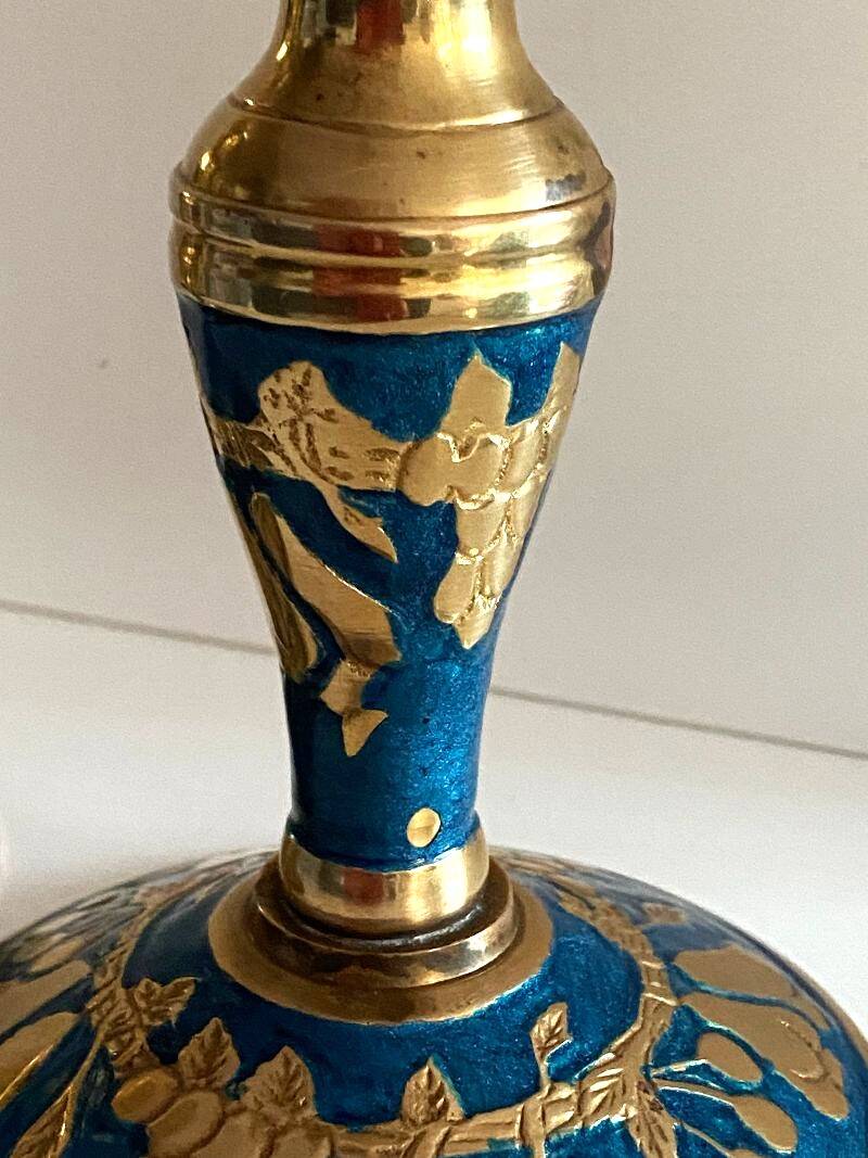 Atypical duo of candlesticks, candle holders, copperware from cerdon