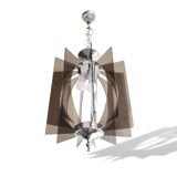 Lampe suspendue à 3 lumières en acrylique portugaise du milieu du siècle