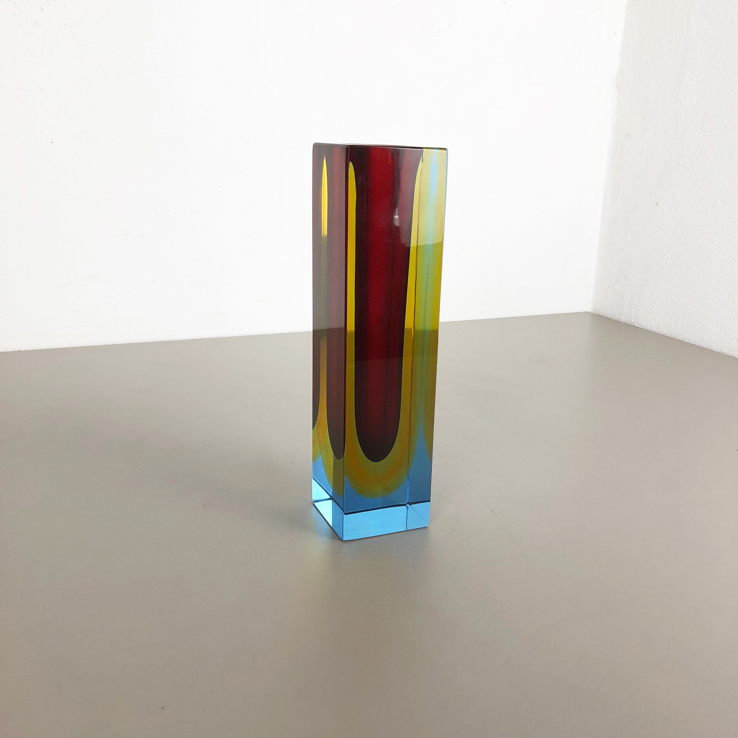Murano glass sommerso vase designed by Flavio Poli, Italy, 1970s