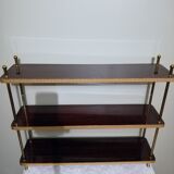 Étagère vintage à poser ou fixer en formica et laiton