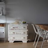 Small patinated art deco chest of drawers