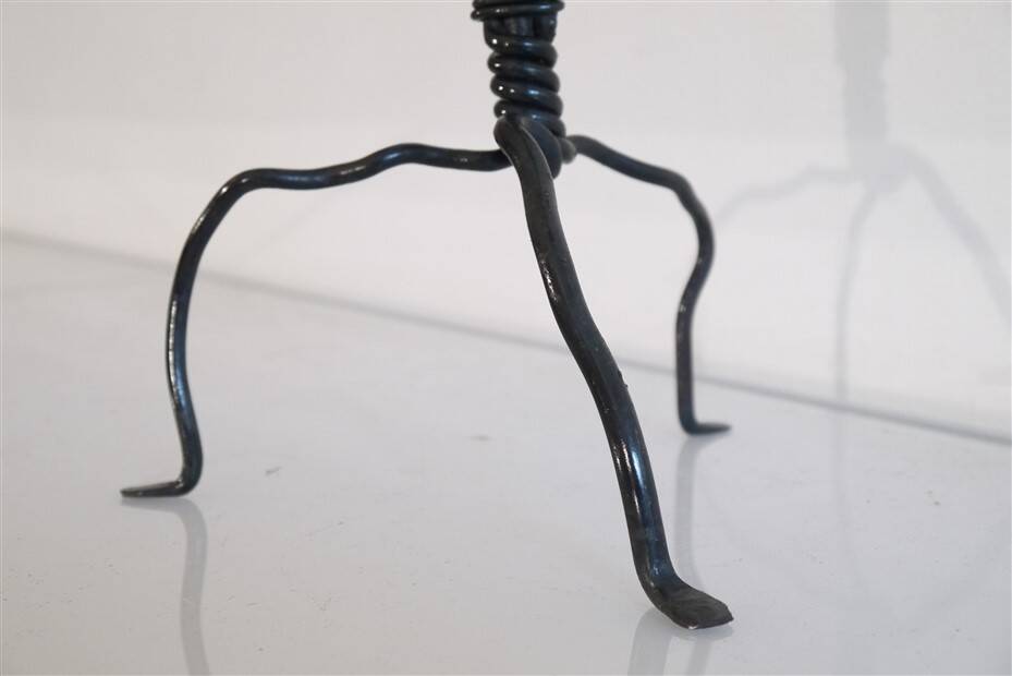 Vintage hammered iron candlestick 1970