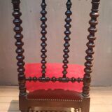 Napoleon III low chair in red velvet