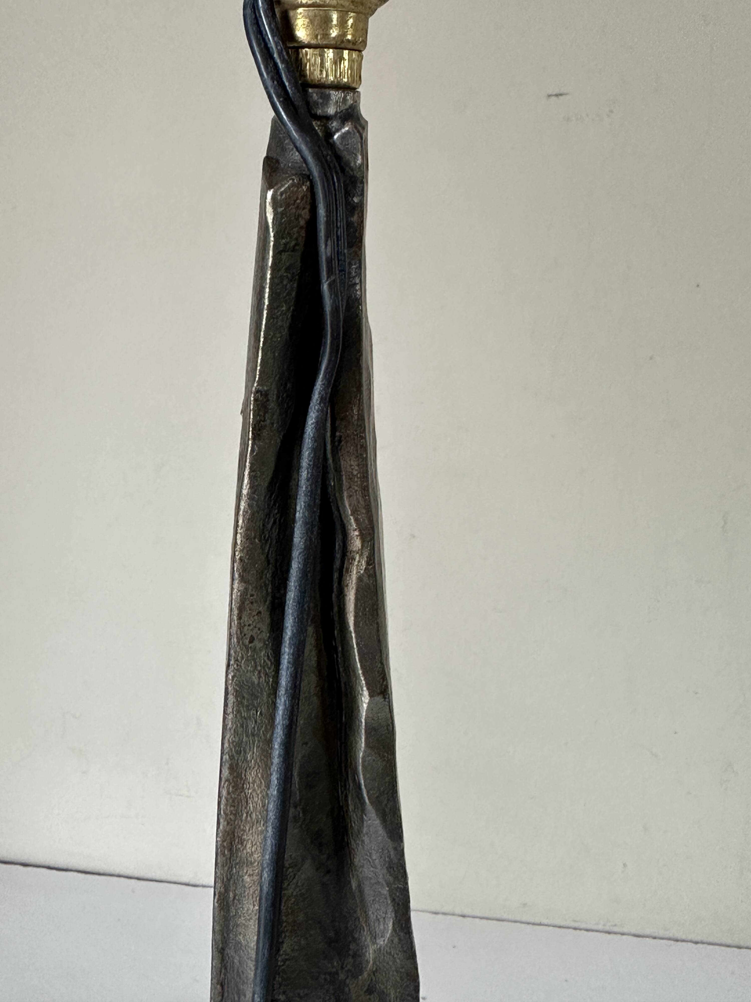 Vintage 60s metal brutalist lamp