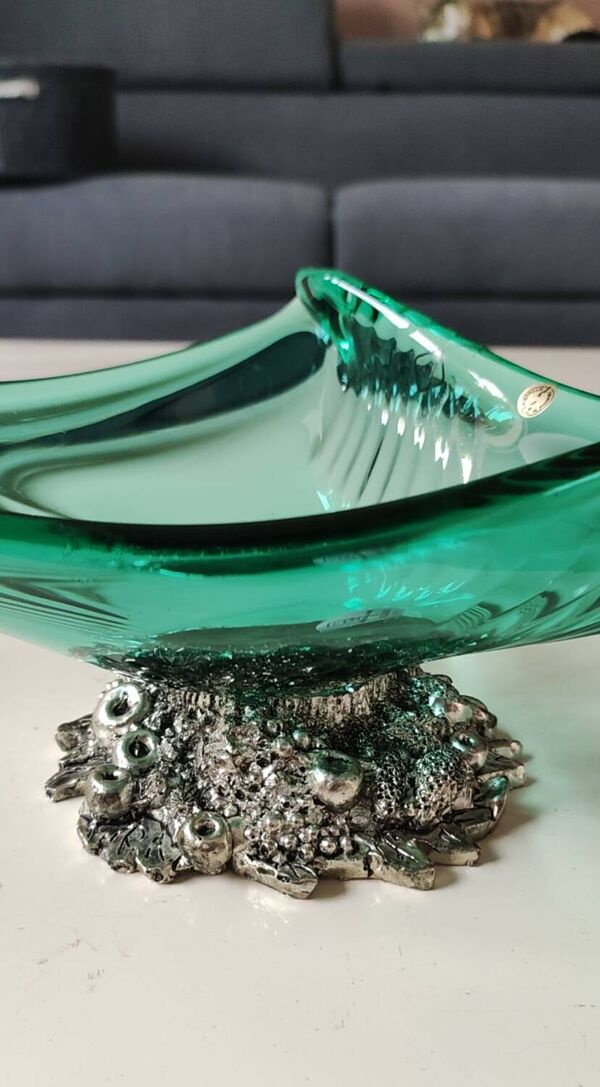 Vide poche coquillage de Mer en verre d Art Murano/Glass Line. Diam 20