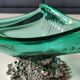Murano/Glass Line Art Glass Sea Shell Trinket Dish. Diam 20