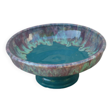 Vintage fruit bowl cab ceramic from bordeaux in green terracotta.