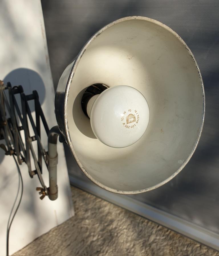 Workshop accordion lamp grey metal