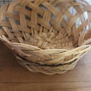 Large vintage woven wicker basket