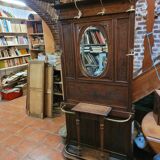 Old oak cloakroom or coat rack