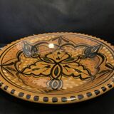 Dish or plate Morocco hollow enameled ceramic made and hand painted old vintage decoration