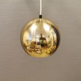 Danish ball lamp from the 80s, in gold colored lacquer.
