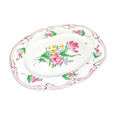 Flowery oval dish in Lunéville earthenware