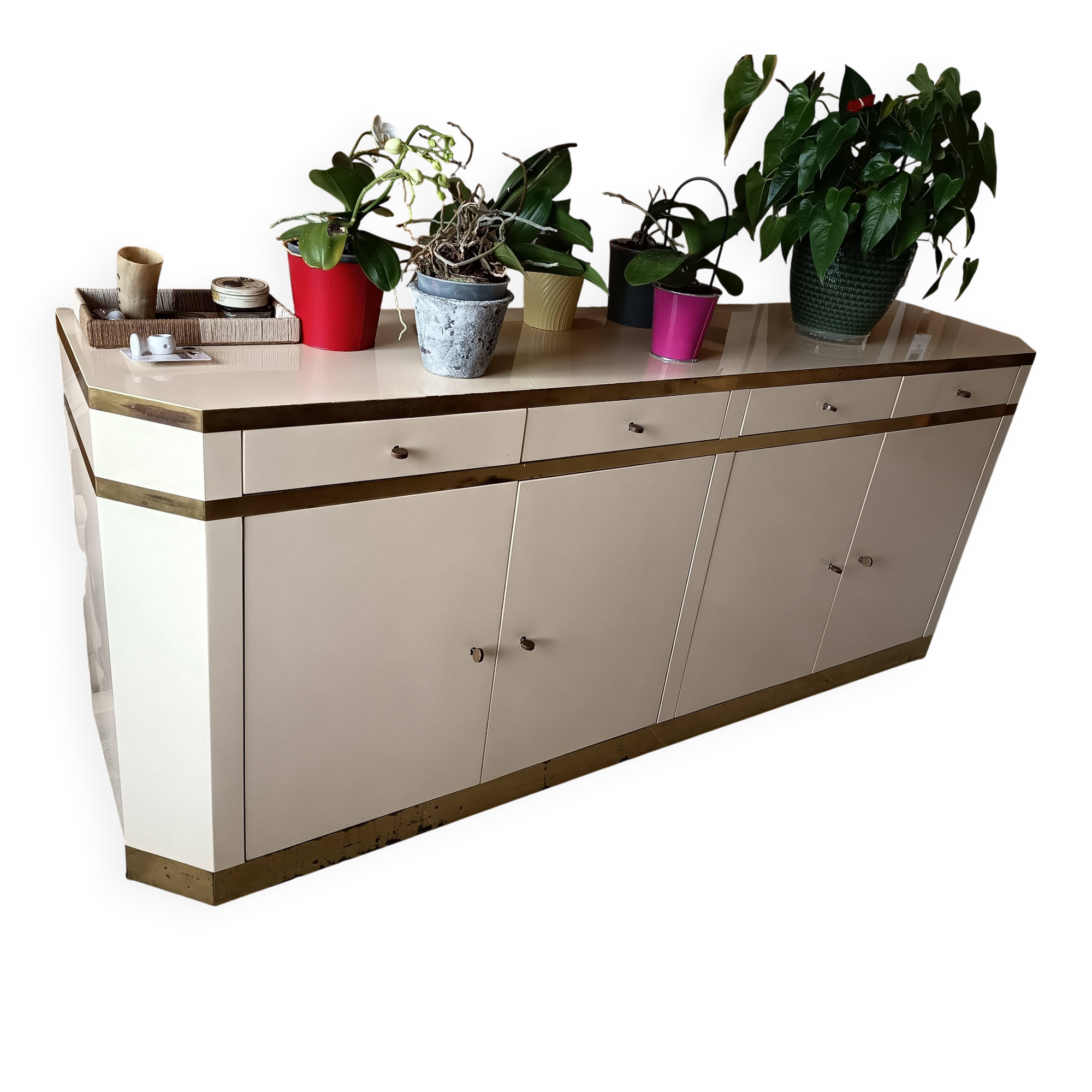 Enfilade with 4 doors signed Jean Claude Mahey