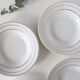 Set of 4 hollow plates, opaque porcelain, vintage French