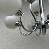 Chrome chandelier 9 opalines