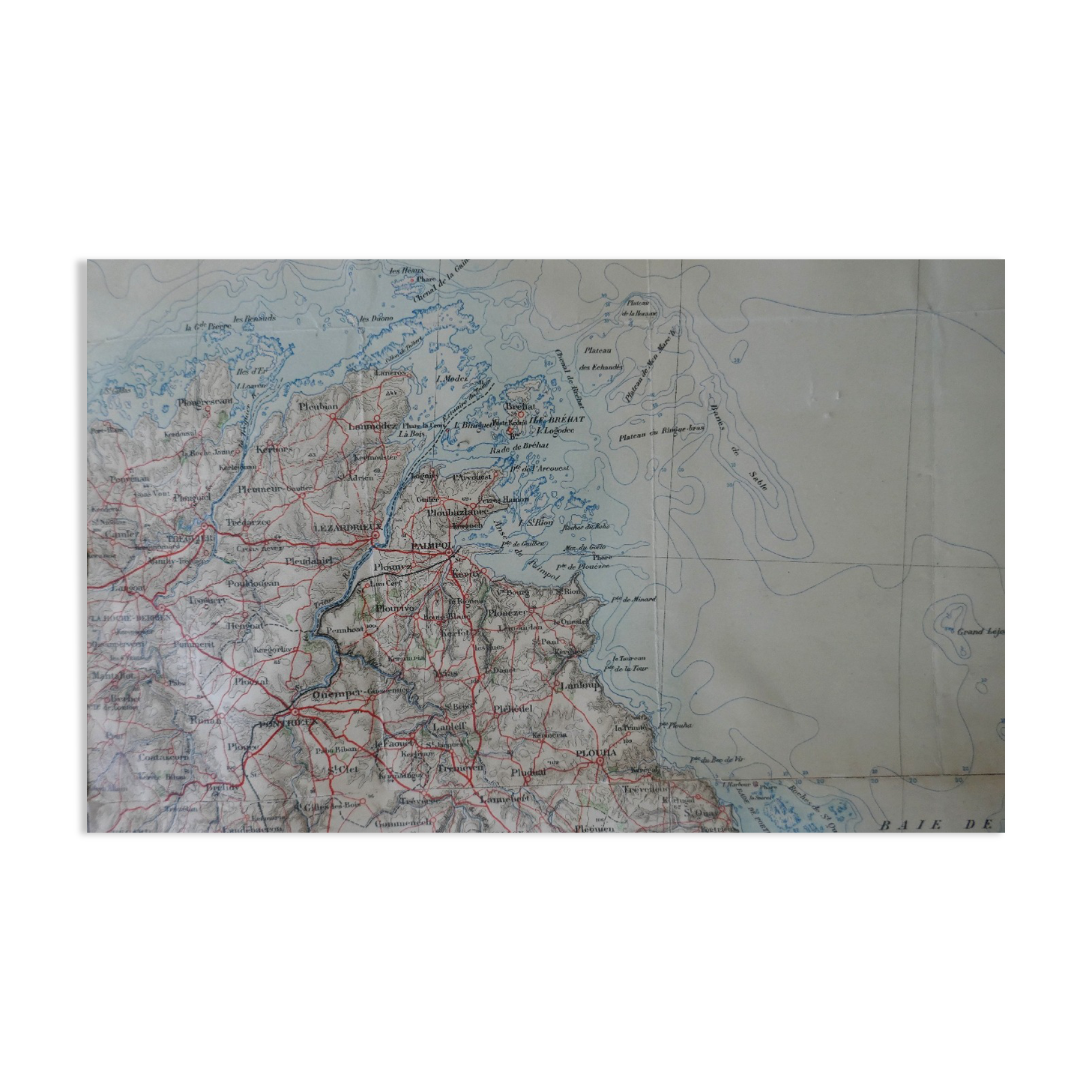 Old map of Saint Brieuc, Lamballe, Tréguier, Loudeac