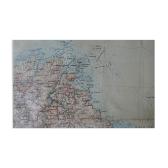 Old map of Saint Brieuc, Lamballe, Tréguier, Loudeac