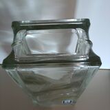 Vintage brick-shaped rectangular glass vase