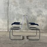 Pair of vintage chrome chairs from the 1970s