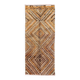 Vintage Hand-Knotted Tulu Runner Rug with Geometric Diamond Design in Brown, Orange and Earthy Tones, 100% Wool