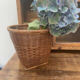 Cache pot rotin vintage