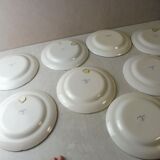 Lot of old plates, Decoration Rouen / peasant, St Clement PD