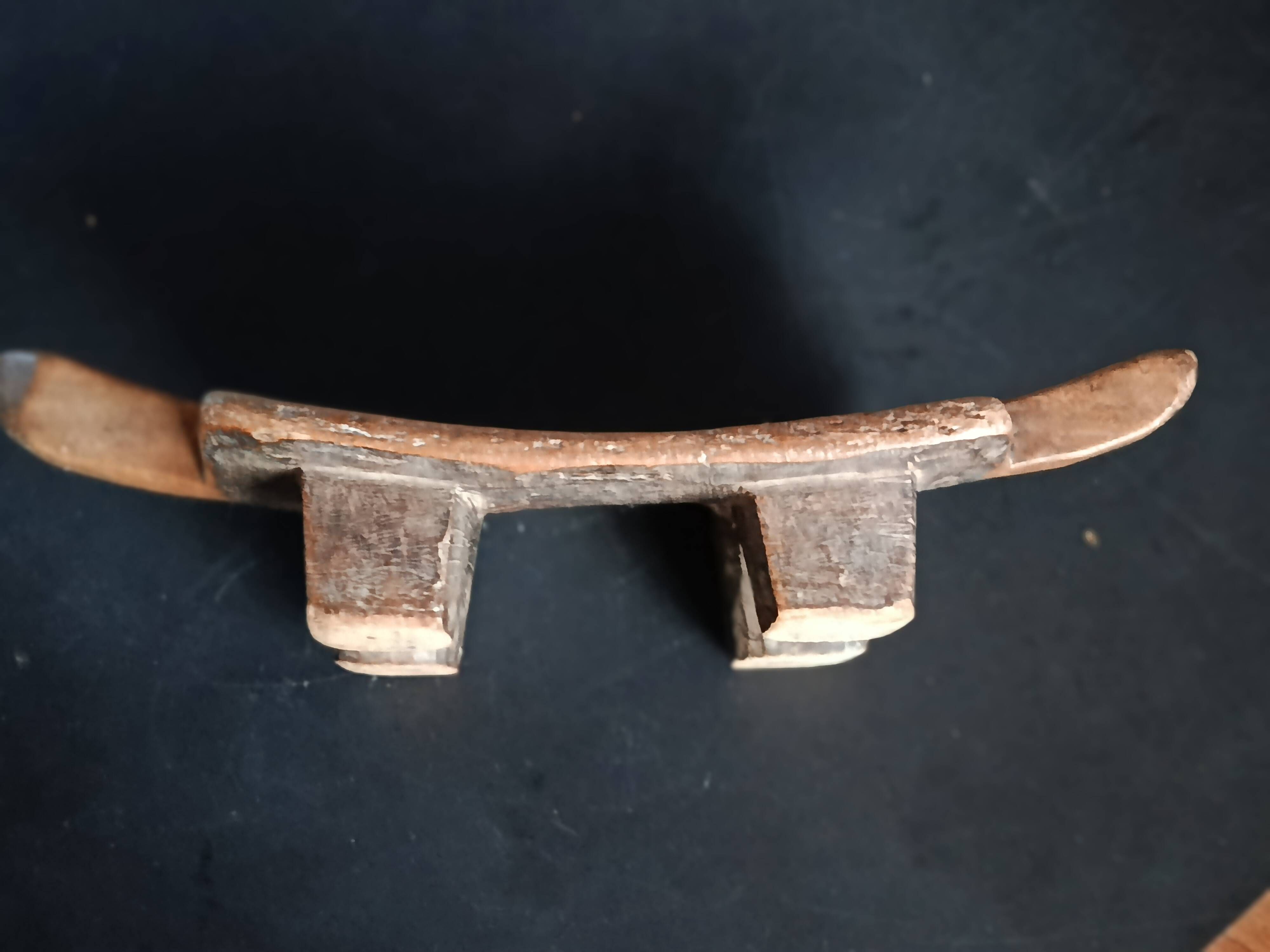 African stool in carved wood, probably Lobi – Burkina Faso