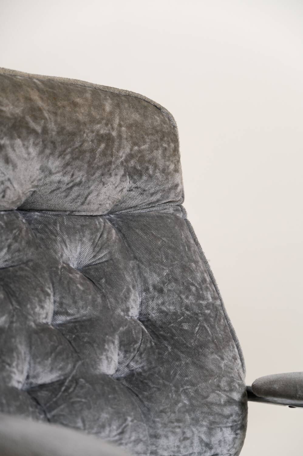 Scandinavian armchairs in velvet and steel, 1970s