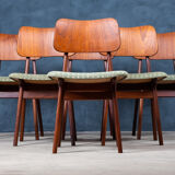 Set of 6 dining chairs in teak by Ib Kofod-Larsen, Danish design, 1960s
