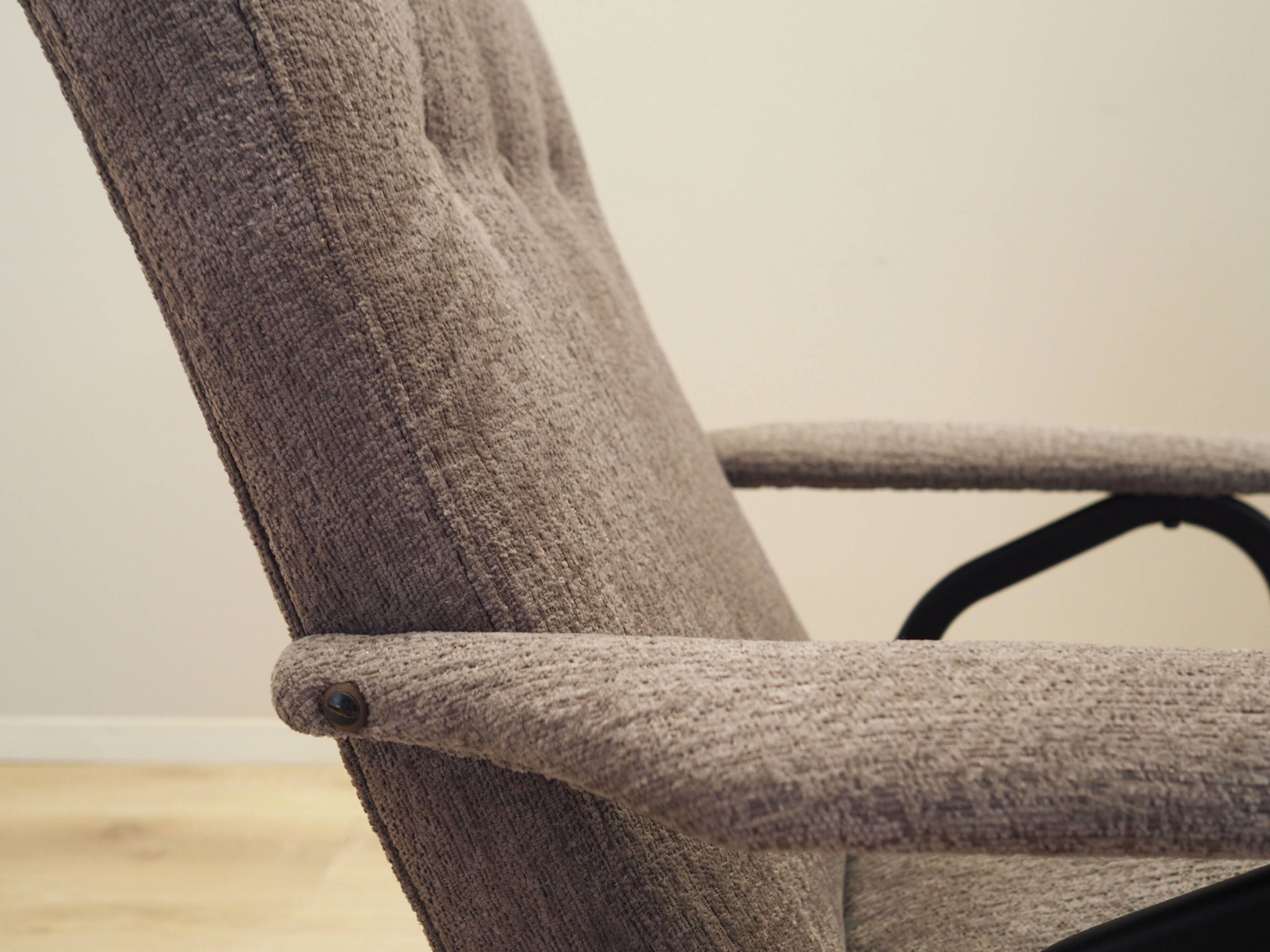 Grey armchair, Italian design, 1970s, production: Italy