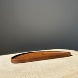 Trio of rounded triangular shaped trays or cups in monoxyl teak