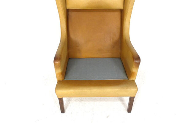 fauteuil En cuir Patiné, Danemark, 1960