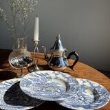 Set of 5 blue English plates D23