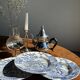 Lot de 5 assiettes anglaises bleues D23