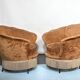 Set of two round velvet armchairs from 50s