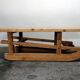Large 19th century sculpted sled coffee table, folk art, France