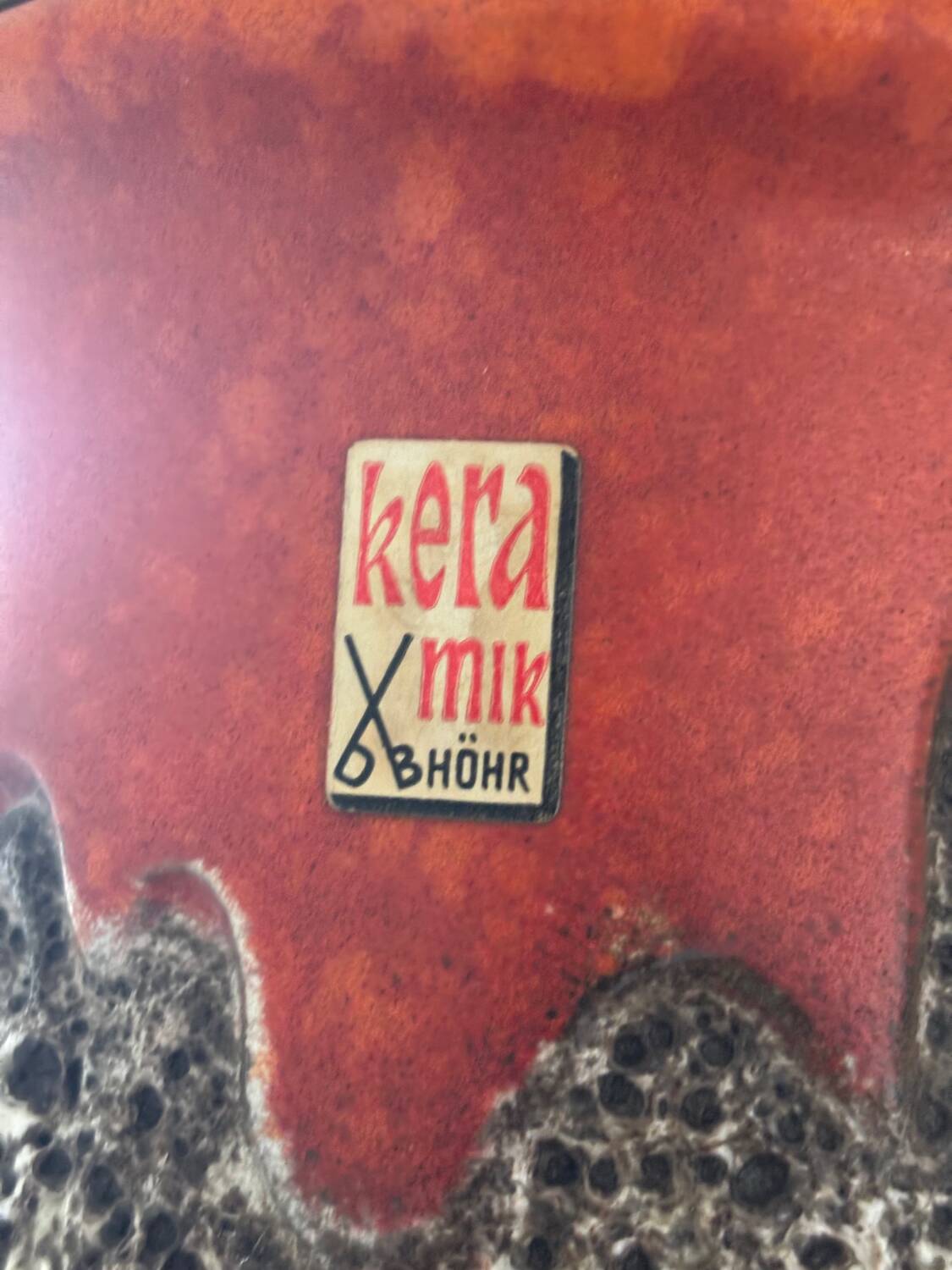 Unique West Germany ceramic lamp by Bhöhr